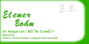 elemer bohm business card